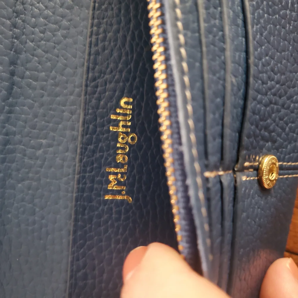 J.Mc.Laughlin Blue Leather Flap Wallet Mens